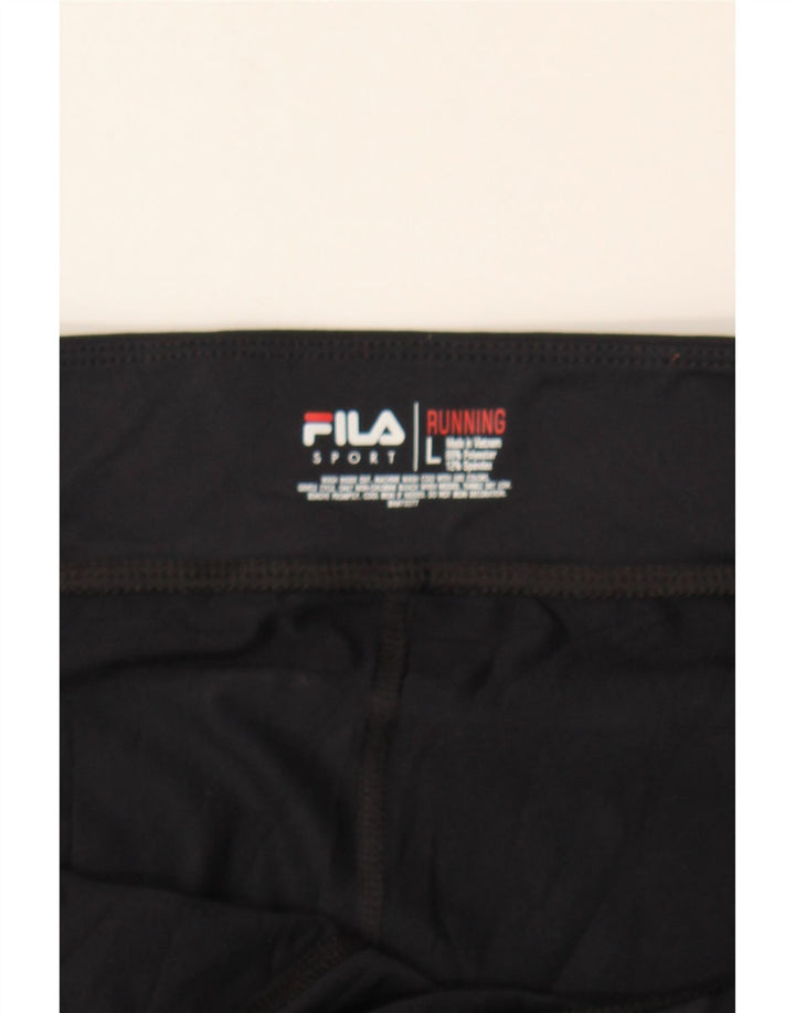 FILA Womens Capri Leggings UK 16 Large Black Colourblock Polyester Vintage Fila and Second-Hand Fila from Messina Hembry 