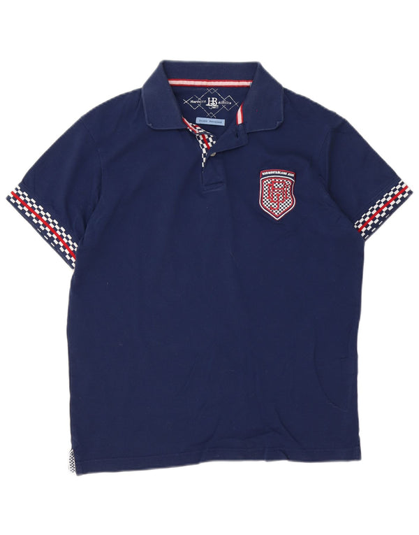 Harmont & Blaine Mens Polo Shirt Small Navy Blue Cotton