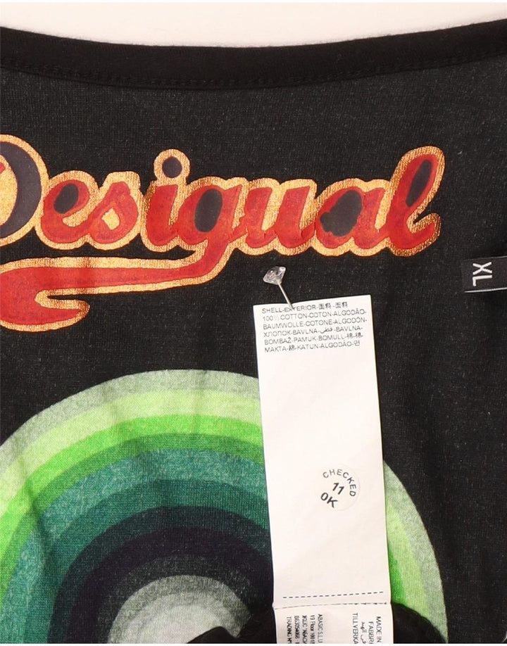 Desigual Γυναικείο Abstract Pattern Graphic Empire φόρεμα XL μαύρο μοντέρνο
