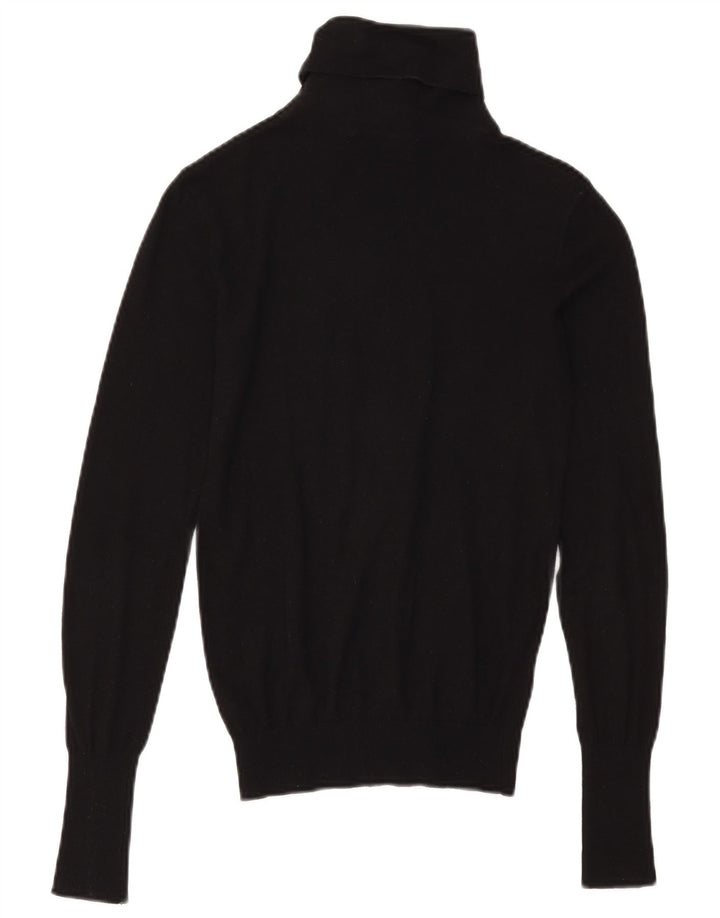 Zara Γυναικείο πουλόβερ με ρολό λαιμόκοψη UK 10 Small Black Modal