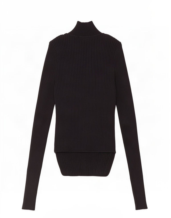 Zara Γυναικείο Crop Top μακρυμάνικο UK 8 Small Black Viscose