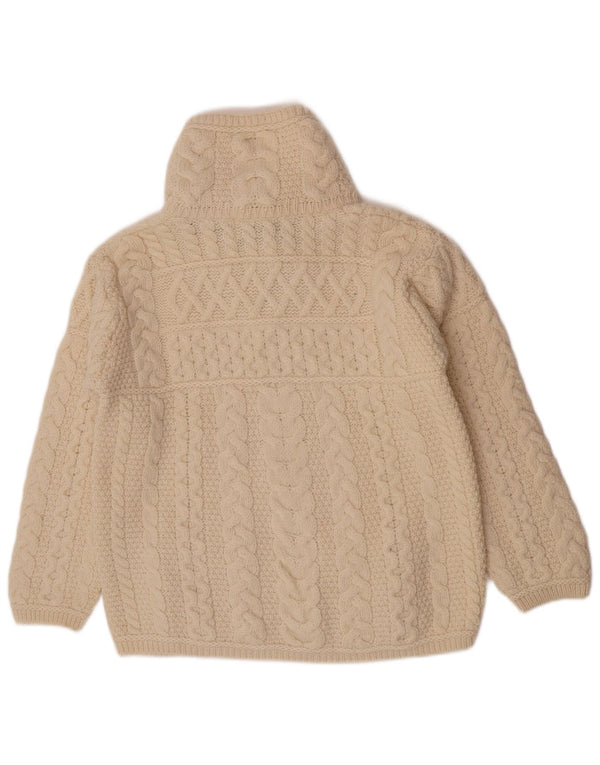 Aran Crafts Γυναικείο πουλόβερ ζακέτα με φερμουάρ UK 16 Large Off White