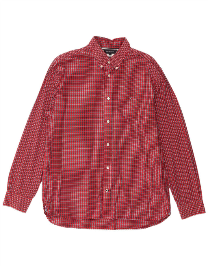 Ανδρικό πουκάμισο Tommy Hilfiger XL Red Check Cotton