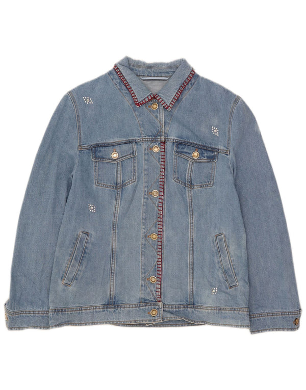 Antonette Womens Denim Jacket UK 18 XL Blue Cotton