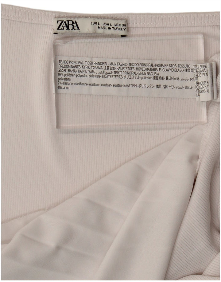 Zara Γυναικεία Μπλούζα Τοπ UK 16 Large White Polyester