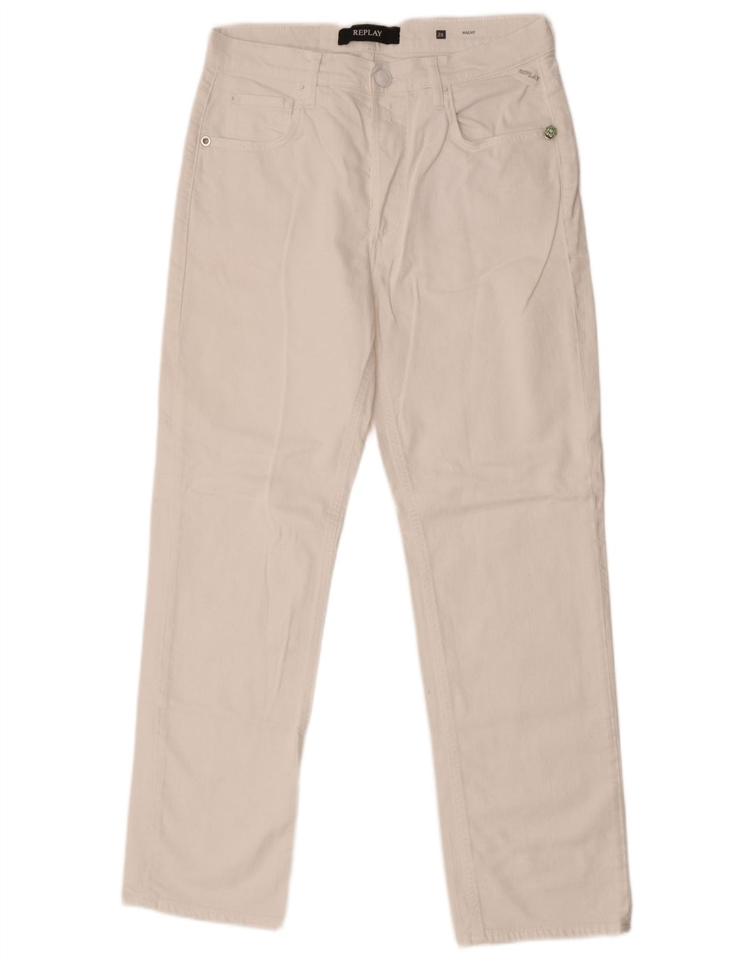 Replay Γυναικείο ίσιο τζιν W28 L29 Λευκό βαμβακερό