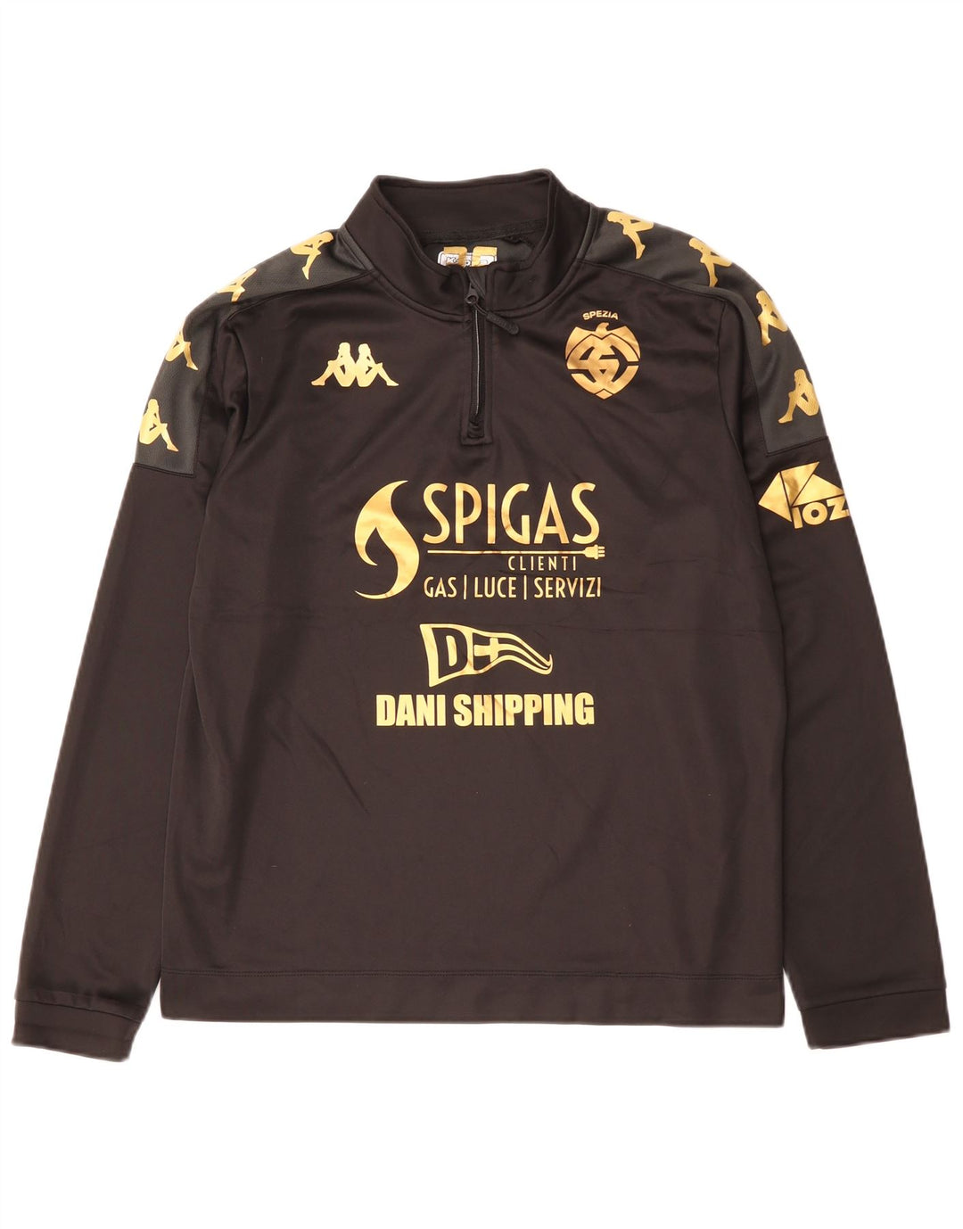 Kappa Mens Spezia Calcio Graphic Pullover Φόρμουλα Top Large Μαύρο