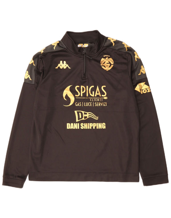 Kappa Mens Spezia Calcio Graphic Pullover Tracksuit Top Large Black