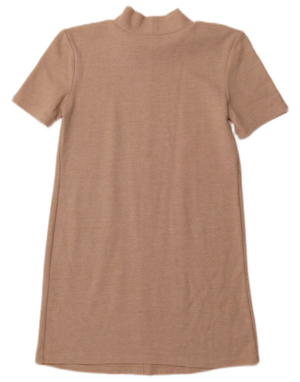 Γυναικείο κοντομάνικο φόρεμα ZARA UK 10 Small Beige