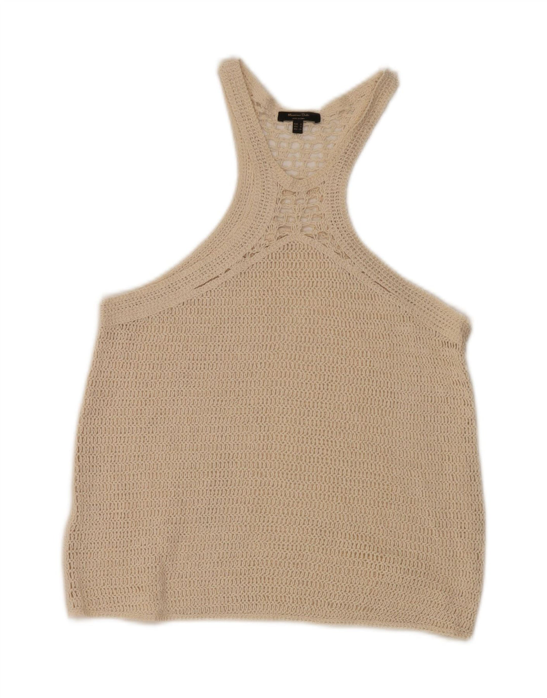 Massimo Dutti Γυναικείο γιλέκο με βελονάκι Top UK 10 Small Beige