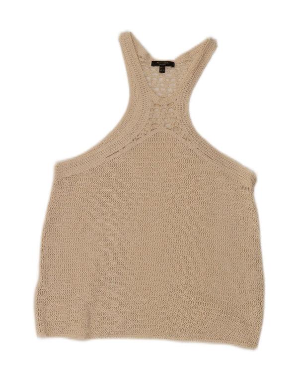 Massimo Dutti Γυναικείο γιλέκο με βελονάκι Top UK 10 Small Beige
