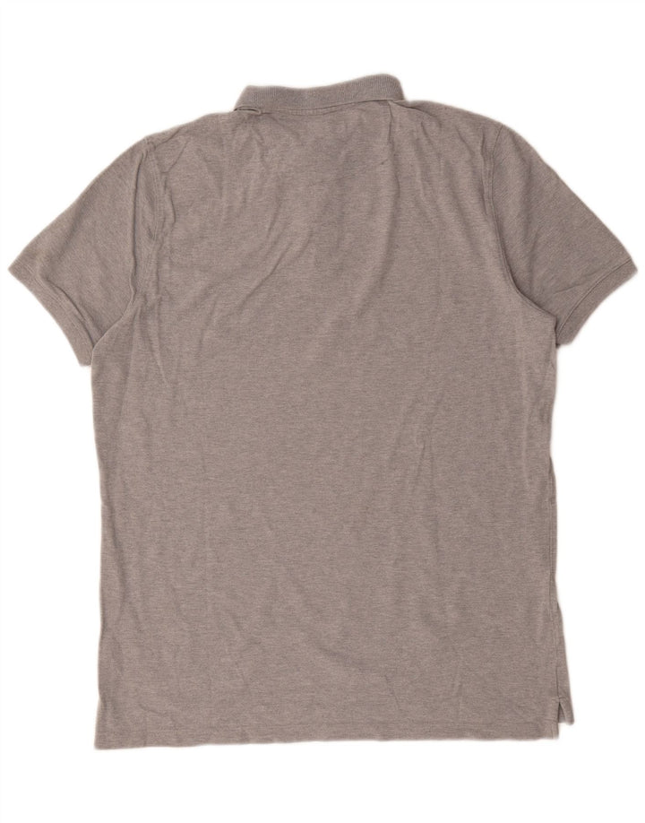 Ανδρικό μπλουζάκι πόλο Massimo Dutti, μεγάλο γκρι βαμβακερό