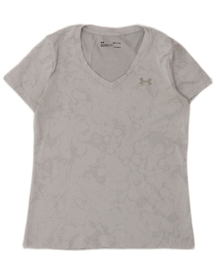 Under Armour Γυναικείο Heat Gear Abstract Pattern T-shirt Top 10 Small Grey