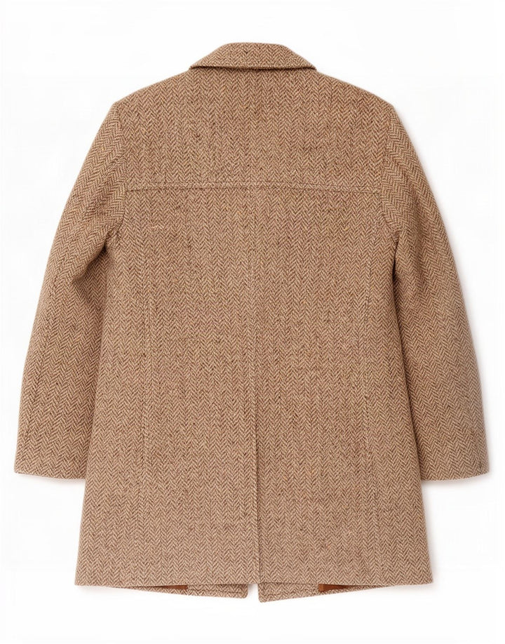 Vintage Ανδρικό Πανωφόρι UK 36 Small Beige Ψαροκόκκαλο