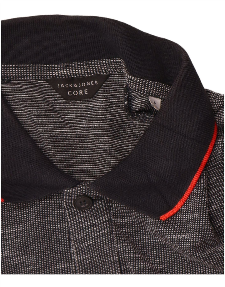 Jack & Jones Ανδρικό πουκάμισο πόλο με μεγάλο γκρι βαμβακερό φλύκταινα
