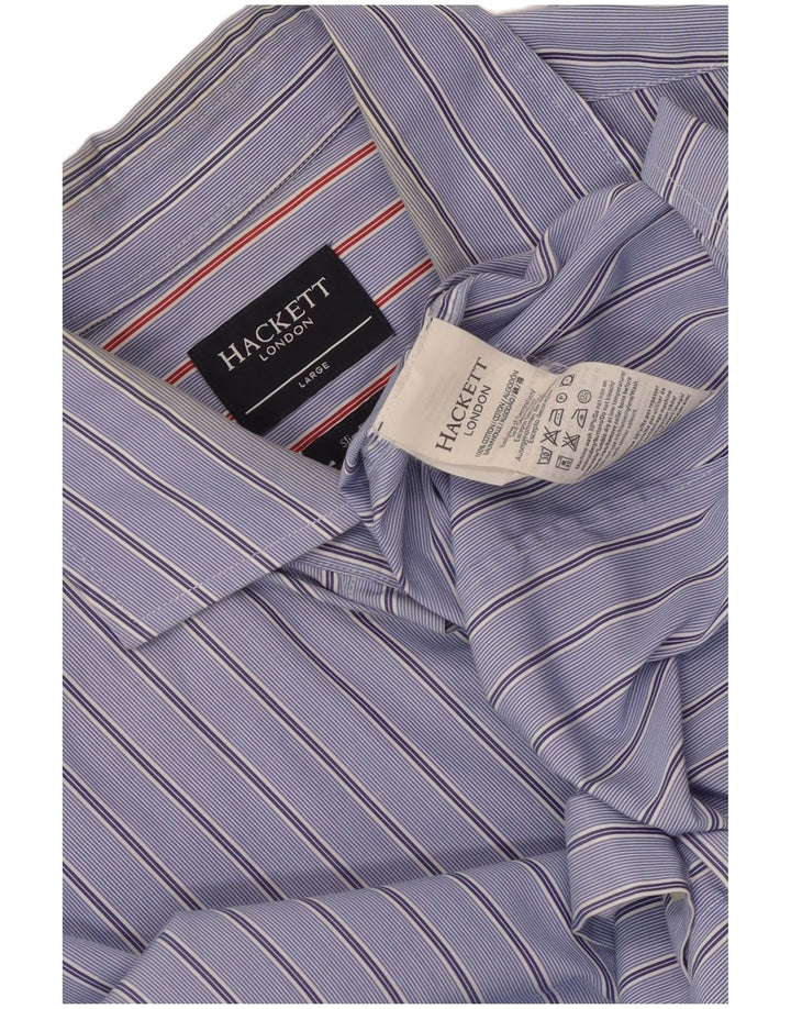 Ανδρικό πουκάμισο Hackett Slim Fit μεγάλο μπλε ριγέ βαμβακερό