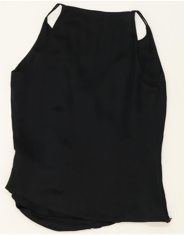 ERREUNO Womens Sleeveless Blouse Top IT 42 Medium Black Acrylic Vintage Erreuno and Second-Hand Erreuno from Messina Hembry 