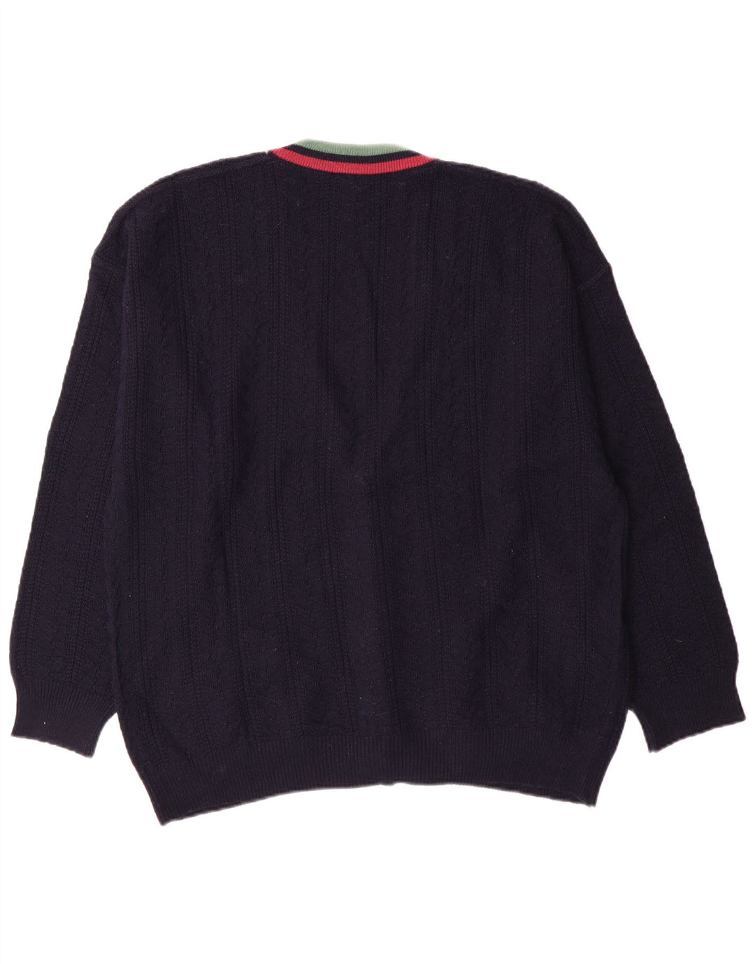 Ανδρικό πουλόβερ με ζακέτα White Stuff Medium Navy Blue ριγέ μαλλί Classic