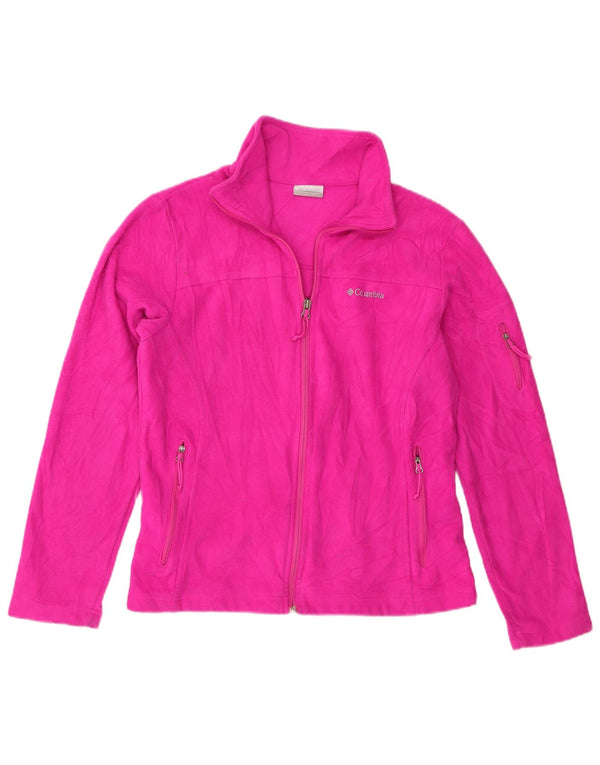 Columbia Γυναικείο Fleece Jacket UK 14 Medium Pink Polyester