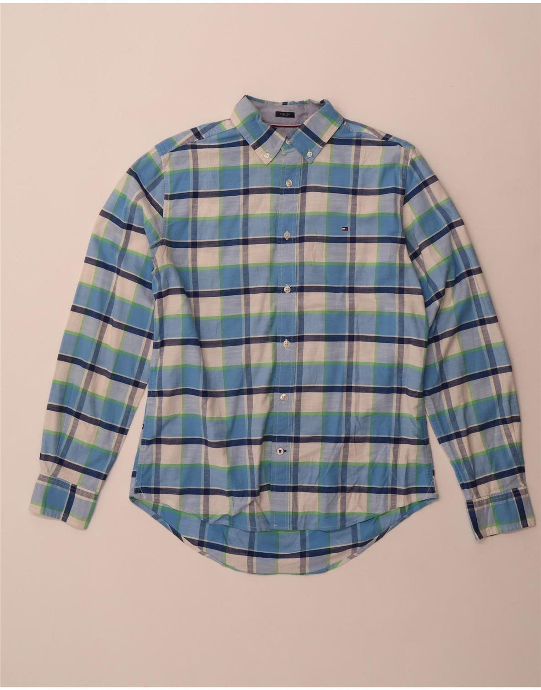 Tommy Hilfiger Ανδρικό Stretch πουκάμισο Small Blue Check Cotton