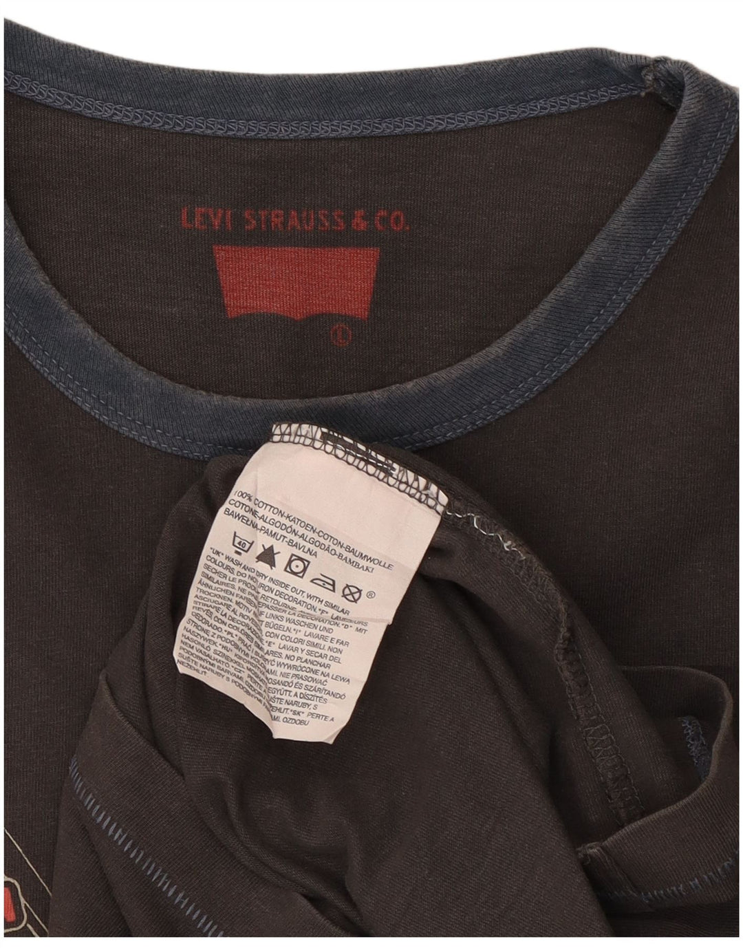 Ανδρικό γραφικό T-Shirt Levi's Top μεγάλο γκρι βαμβακερό