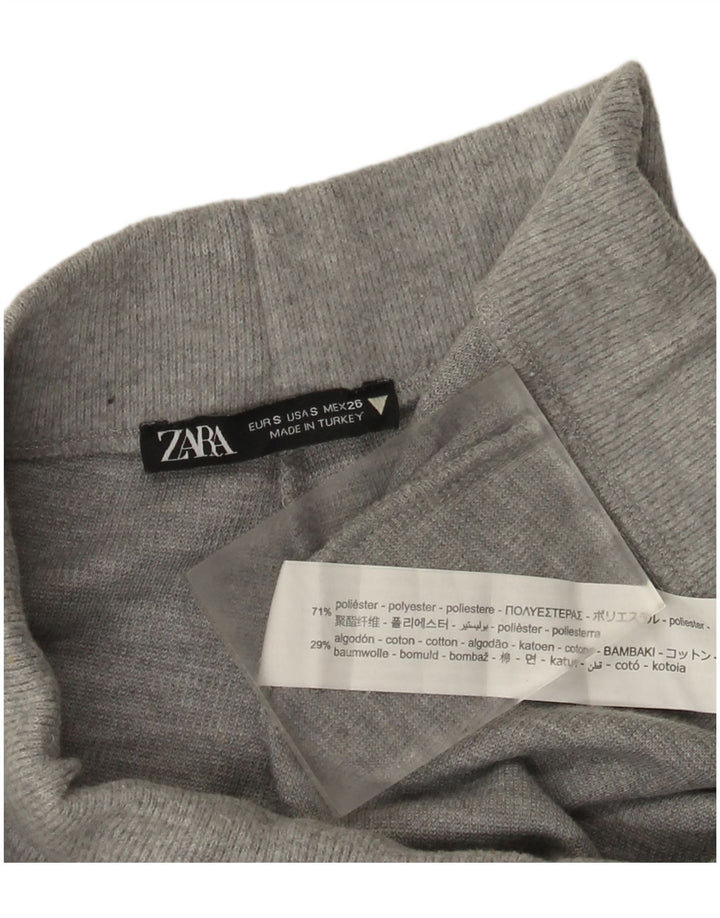 Zara Γυναικεία αθλητική φόρμα παντελόνι UK 8 Small Grey Flecked Polyester