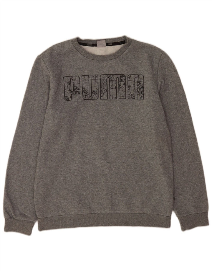 Γραφικό φούτερ Puma Boys Jumper 13-14 ετών Βαμβακερό σε γκρι φλύκταινες