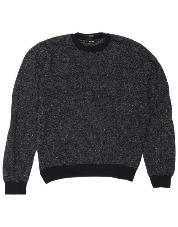 Ανδρικό πουλόβερ Hugo Boss Loose Fit Crew Neck Jumper Small Navy Blue Flecked