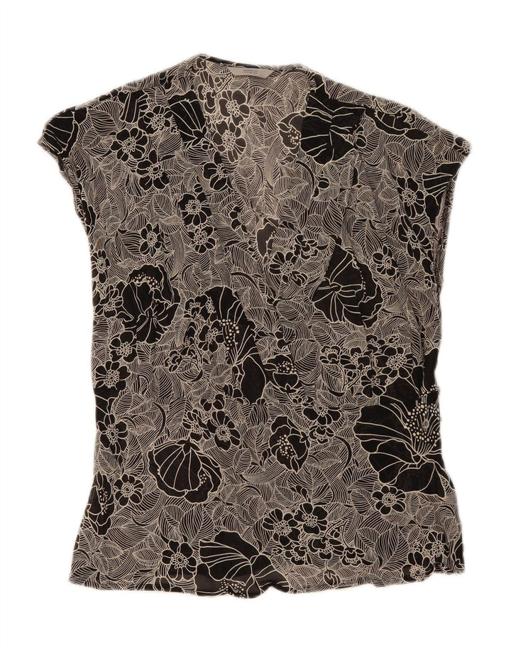 Marks & Spencer Γυναικεία Μπλούζα Τοπ UK 16 Large Black Floral