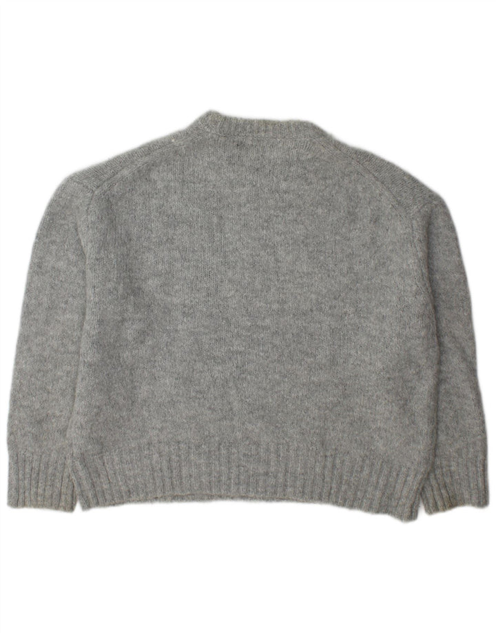 Zara γυναικείο πουλόβερ υπερμεγέθη Crew Neck Jumper UK 14 Medium Grey Acrylic