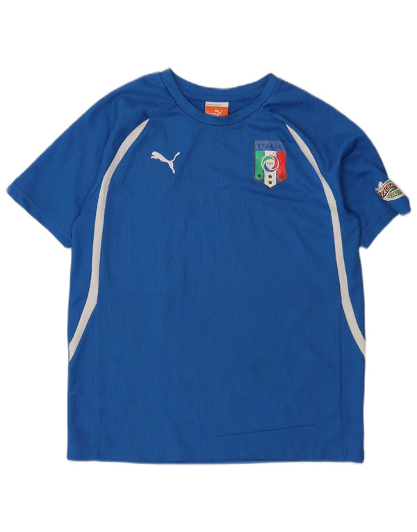 Γραφικό μπλουζάκι Puma Boys Italia Top 11-12 ετών Μπλε χρώμα