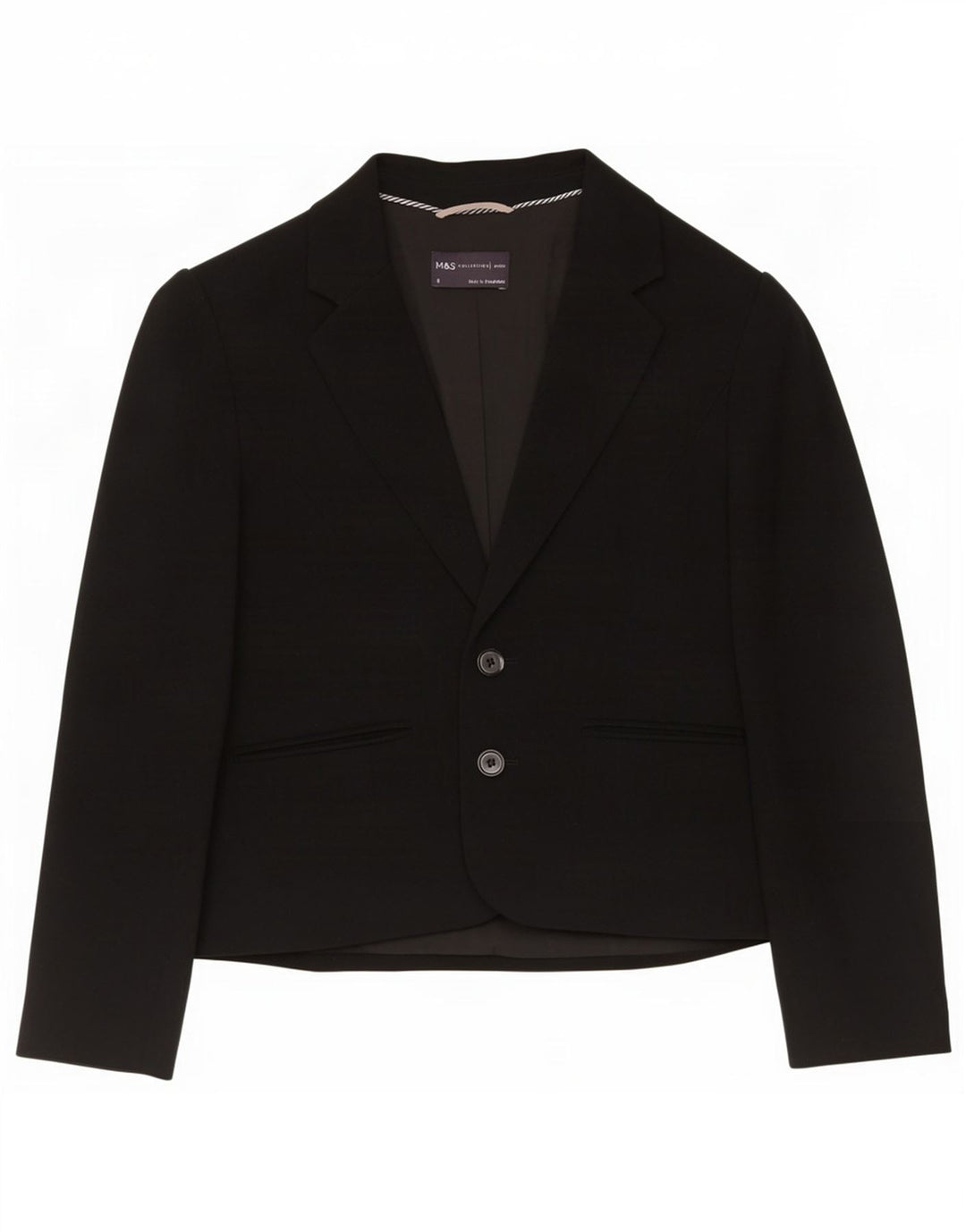 Marks & Spencer Γυναικείο Μπουφάν Blazer UK 6 XS Μαύρο Πολυεστέρας με 2 κουμπιά