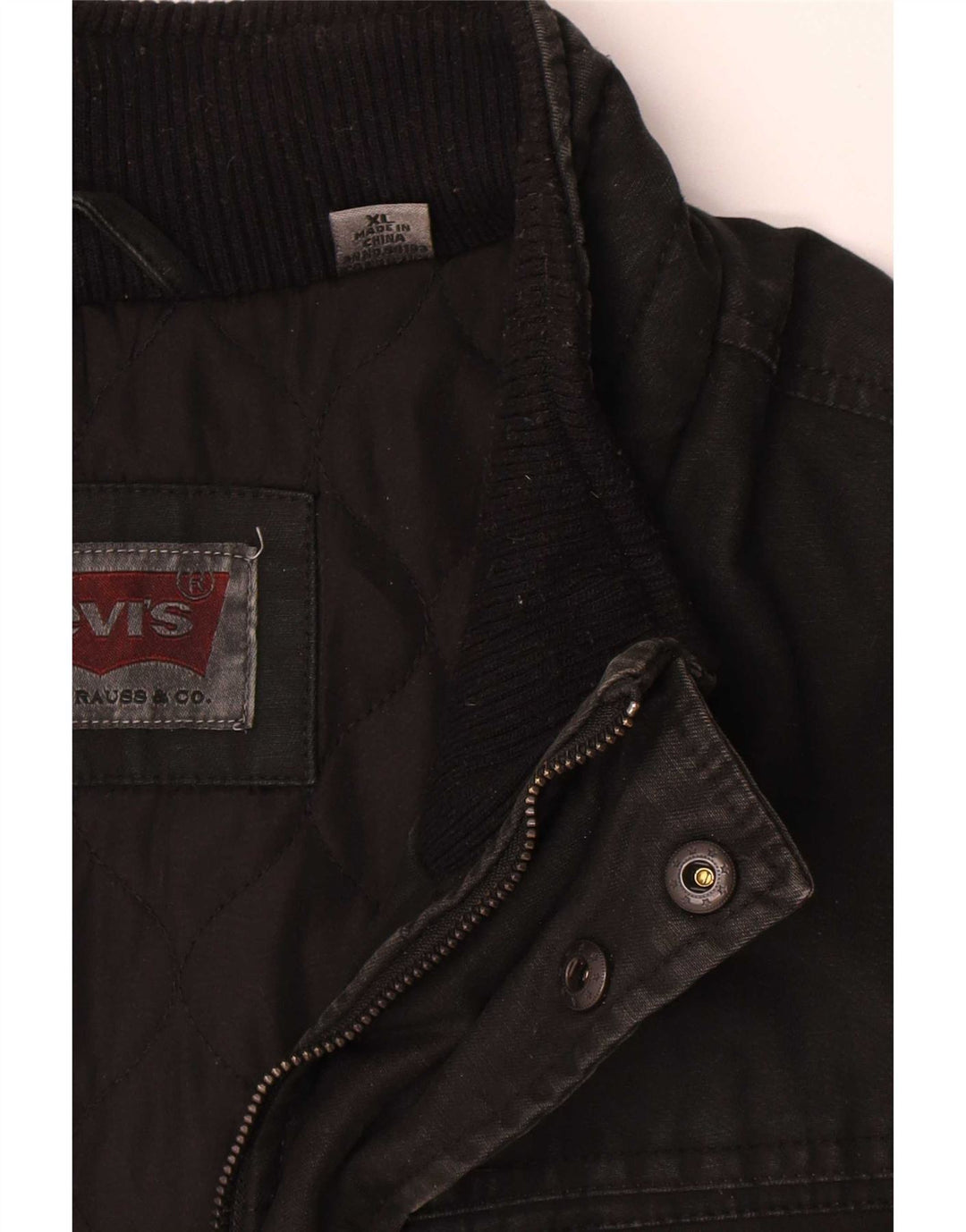 Levi's Mens Utility Jacket UK 42 XL Μαύρο βαμβακερό