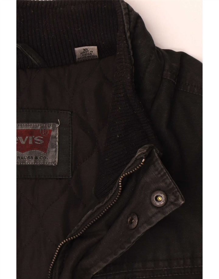 Levi's Mens Utility Jacket UK 42 XL Μαύρο βαμβακερό