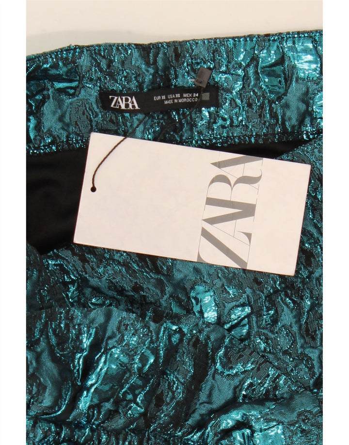 Zara Γυναικεία Μίνι Φούστα XS W24 Μπλε Floral Πολυεστέρας