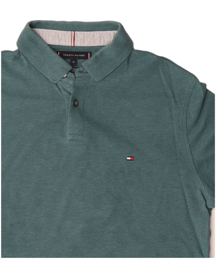 Ανδρικό μπλουζάκι πόλο Tommy Hilfiger, μεσαίο μπλε βαμβακερό