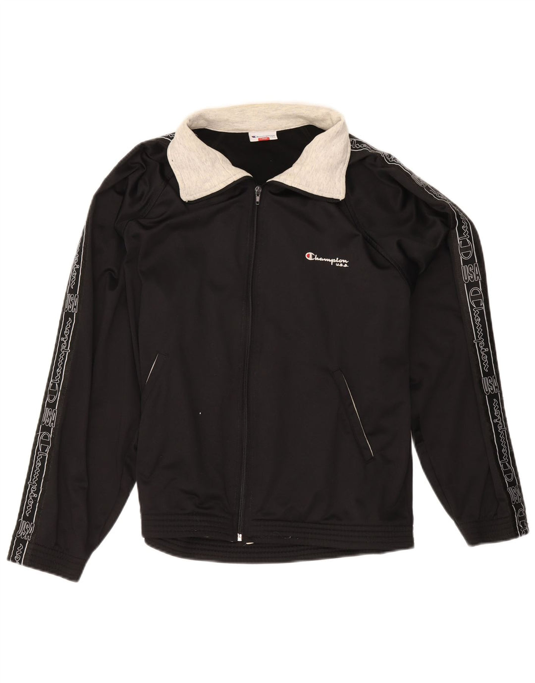 Ανδρική φόρμα Champion Graphic Top Jacket Large Black Polyester