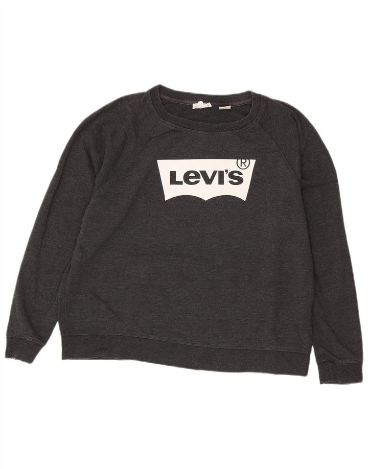 Γυναικείο γραφικό φούτερ Levi's Jumper UK 18 XL Γκρι βαμβακερό