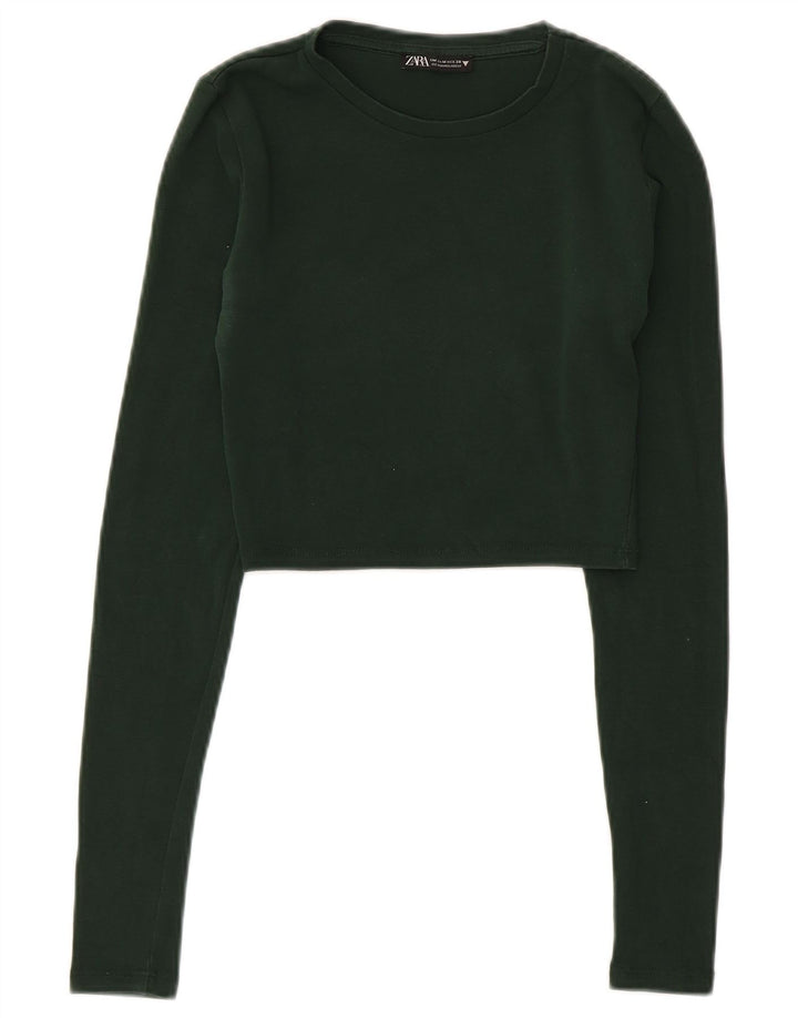 Zara Γυναικείο μακρυμάνικο μπλουζάκι UK 12 Medium Green
