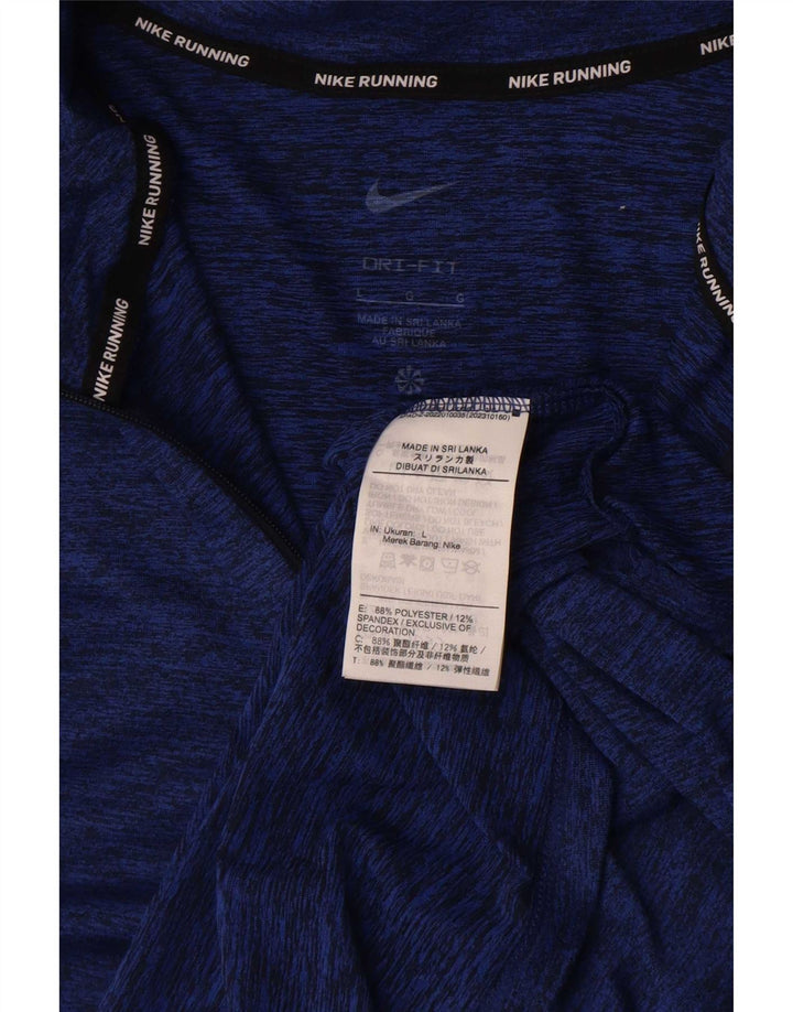 Ανδρική φόρμα Nike Dri Fit με φερμουάρ πουλόβερ πουλόβερ στο πάνω μέρος με μεγάλο μπλε φλιτζάνι