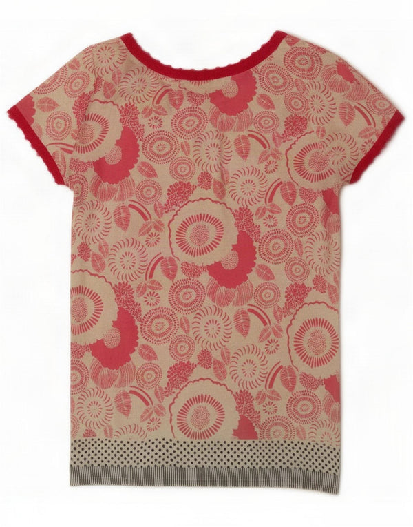 White Stuff Γυναικεία κοντομάνικη ζακέτα UK 8 Small Pink Floral Cotton