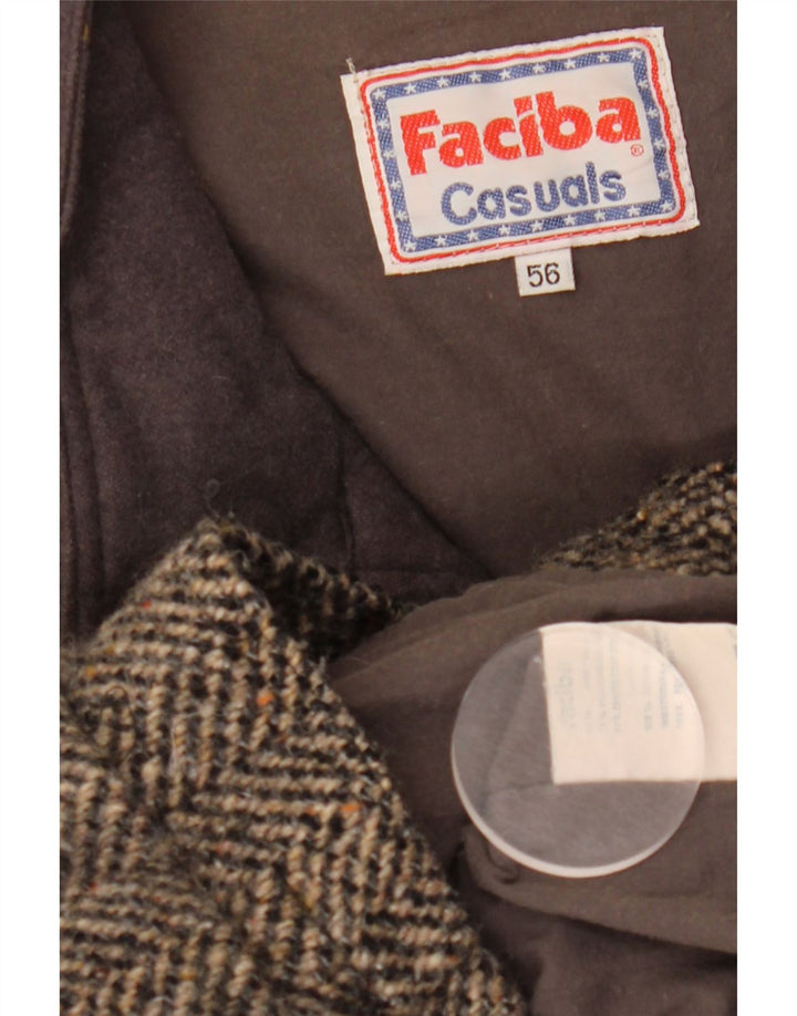 Ανδρικό μπουφάν Faciba Bomber IT 56 3XL Καφέ Colorblock Μαλλί