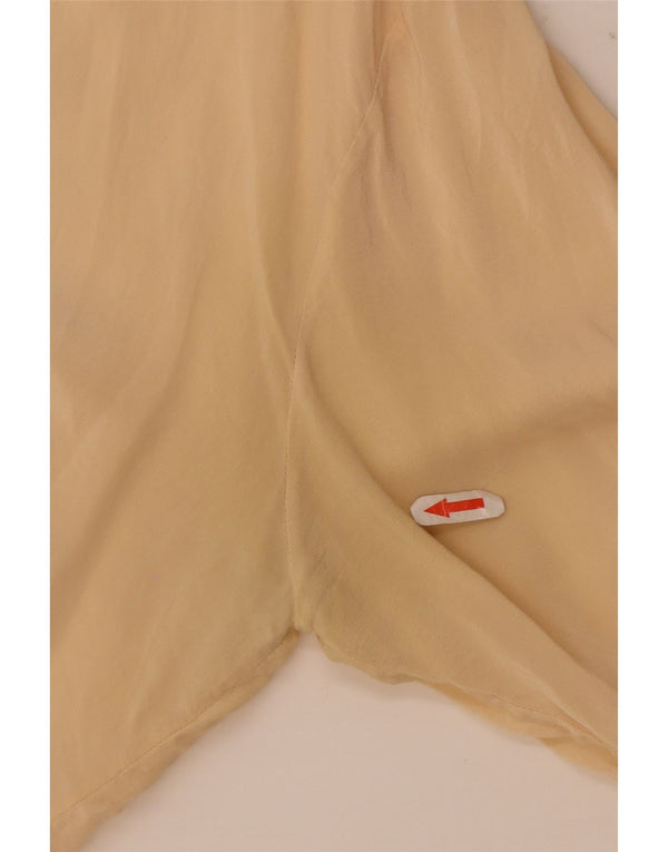 Vintage γυναικείο πουκάμισο μπλούζα UK 18 XL Beige Silk