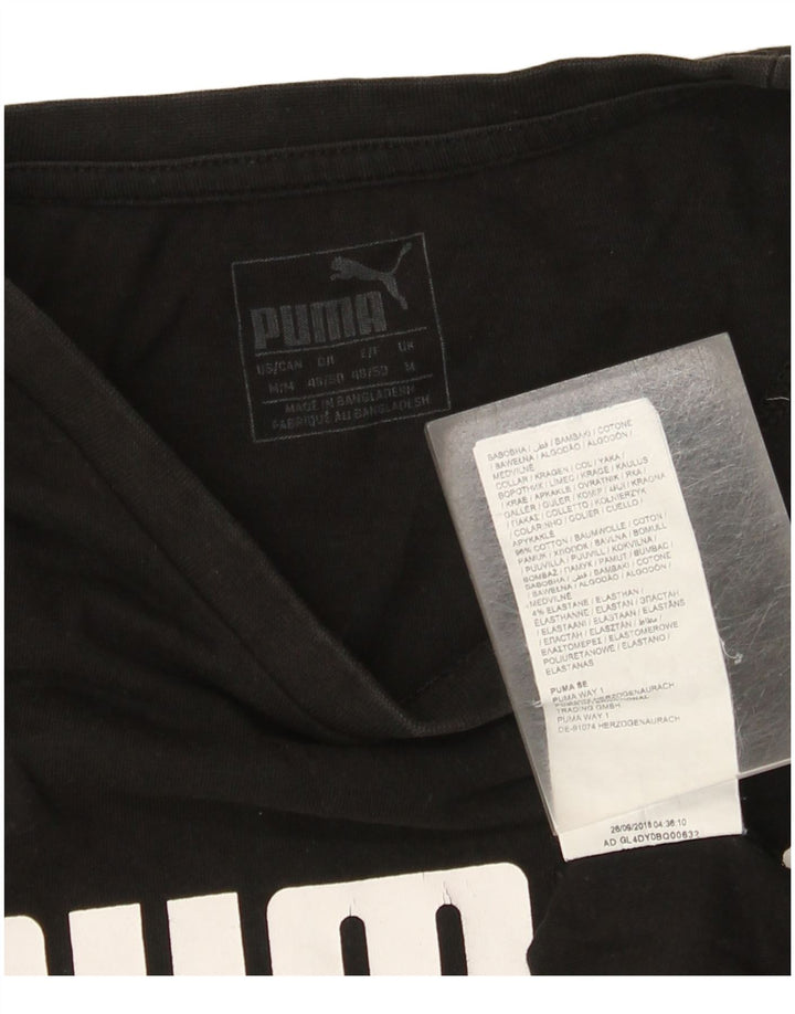 Ανδρικό γραφικό μπλουζάκι Puma, μεσαίο μαύρο βαμβακερό