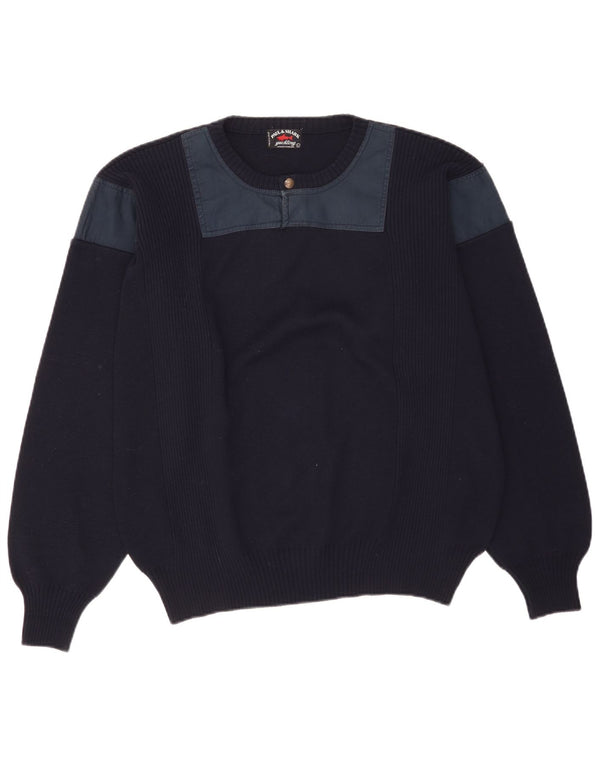 Paul & Shark Mens Yachting Crew Neck Jumper Sweater Large Navy Blue