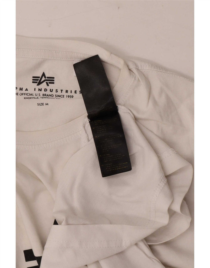 Ανδρικό γραφικό T-Shirt Alpha Industries Τοπ μεσαίο λευκό βαμβακερό