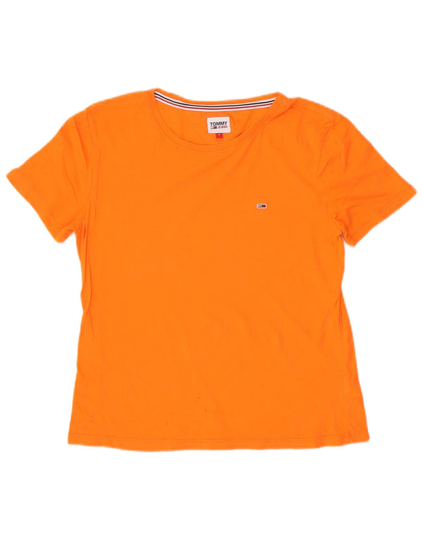 Tommy Hilfiger Γυναικείο T-Shirt Top UK 10 Small πορτοκαλί βαμβακερό
