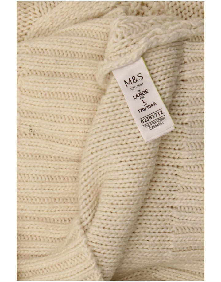 Marks & Spencer Γυναικείο πουλόβερ με λαιμό χελώνα UK 16 Large Off White