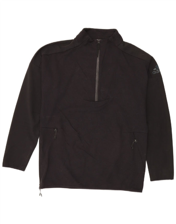 Ανδρική φόρμα πουλόβερ με φερμουάρ Adidas Top Large Μαύρο Πολυεστέρας