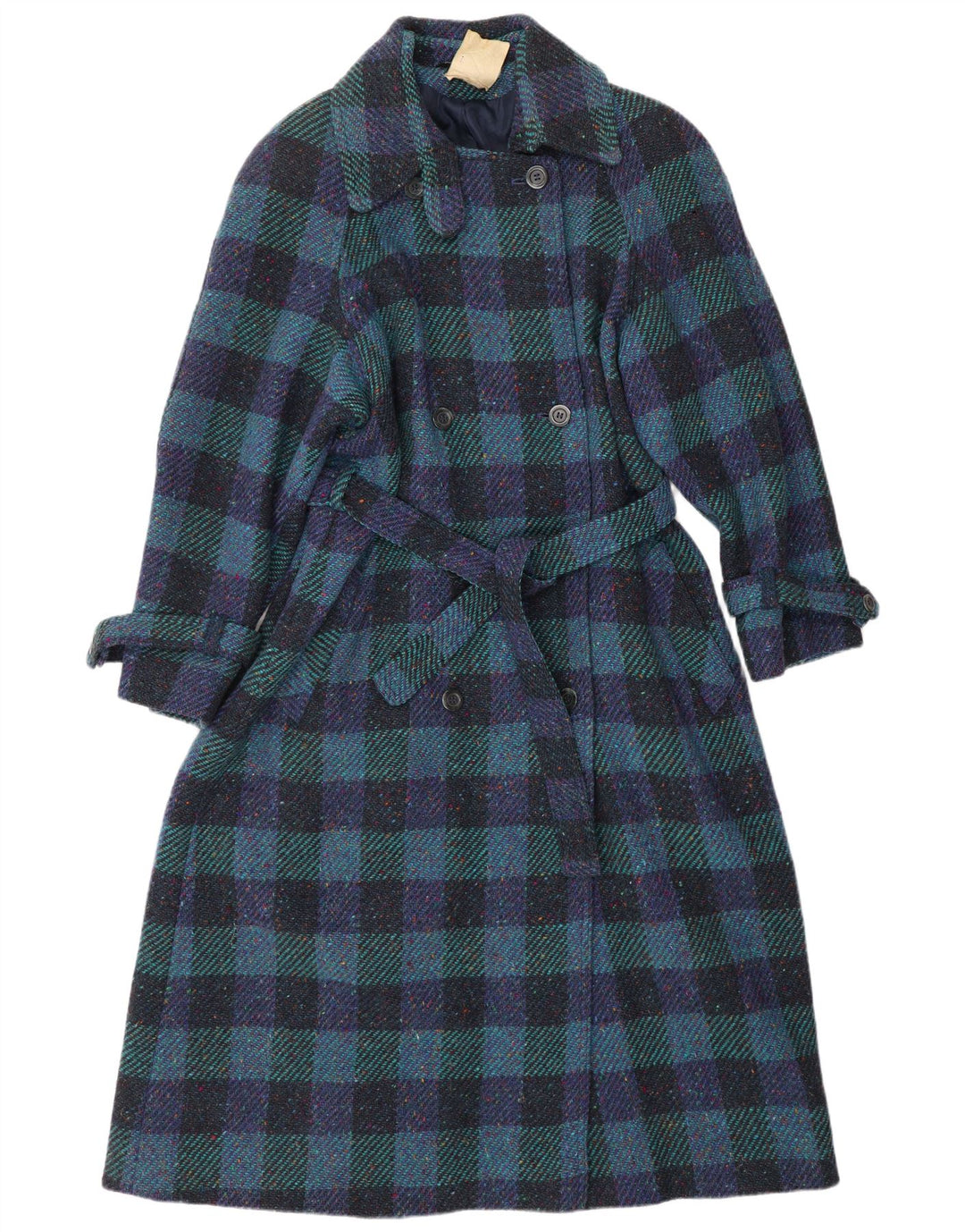 BLARNEY WOOLEN MILLS Γυναικείο παλτό με διπλό στήθος UK 12 Medium Blue Classic